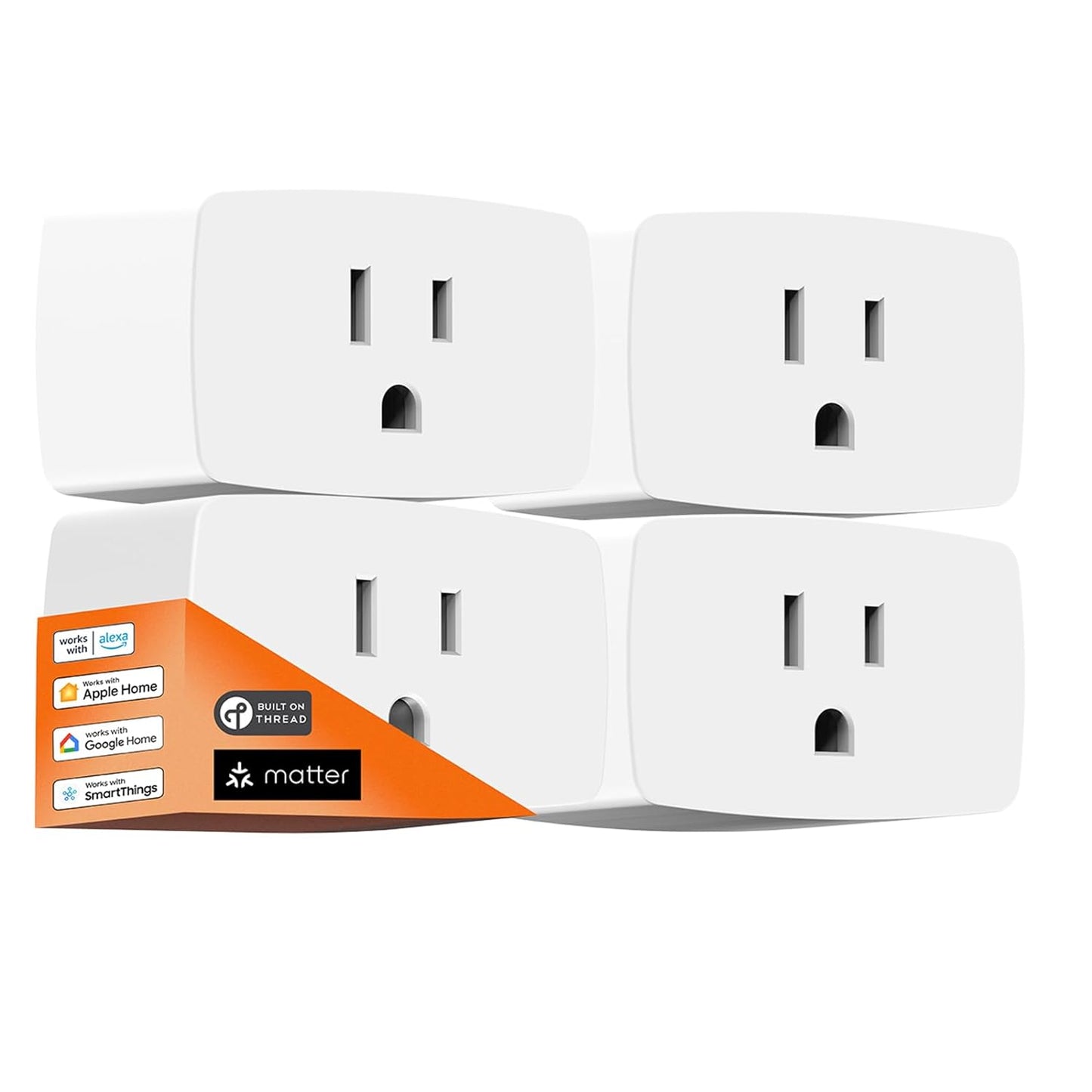 Matter over Thread Smart Plug, Works with Apple, Alexa & Google Home, 15A/1800W
