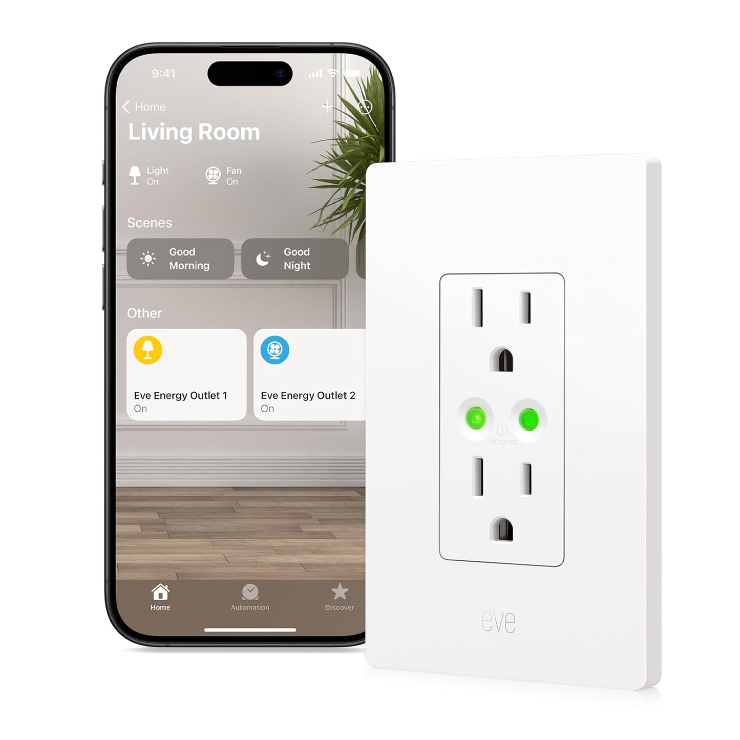 Eve Energy Matter-over-Thread In-Wall Outlet & Power Meter