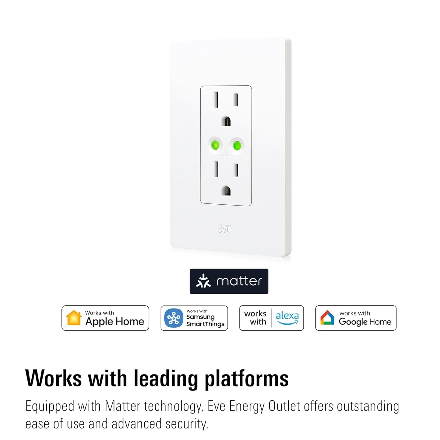 Eve Energy Matter-over-Thread In-Wall Outlet & Power Meter