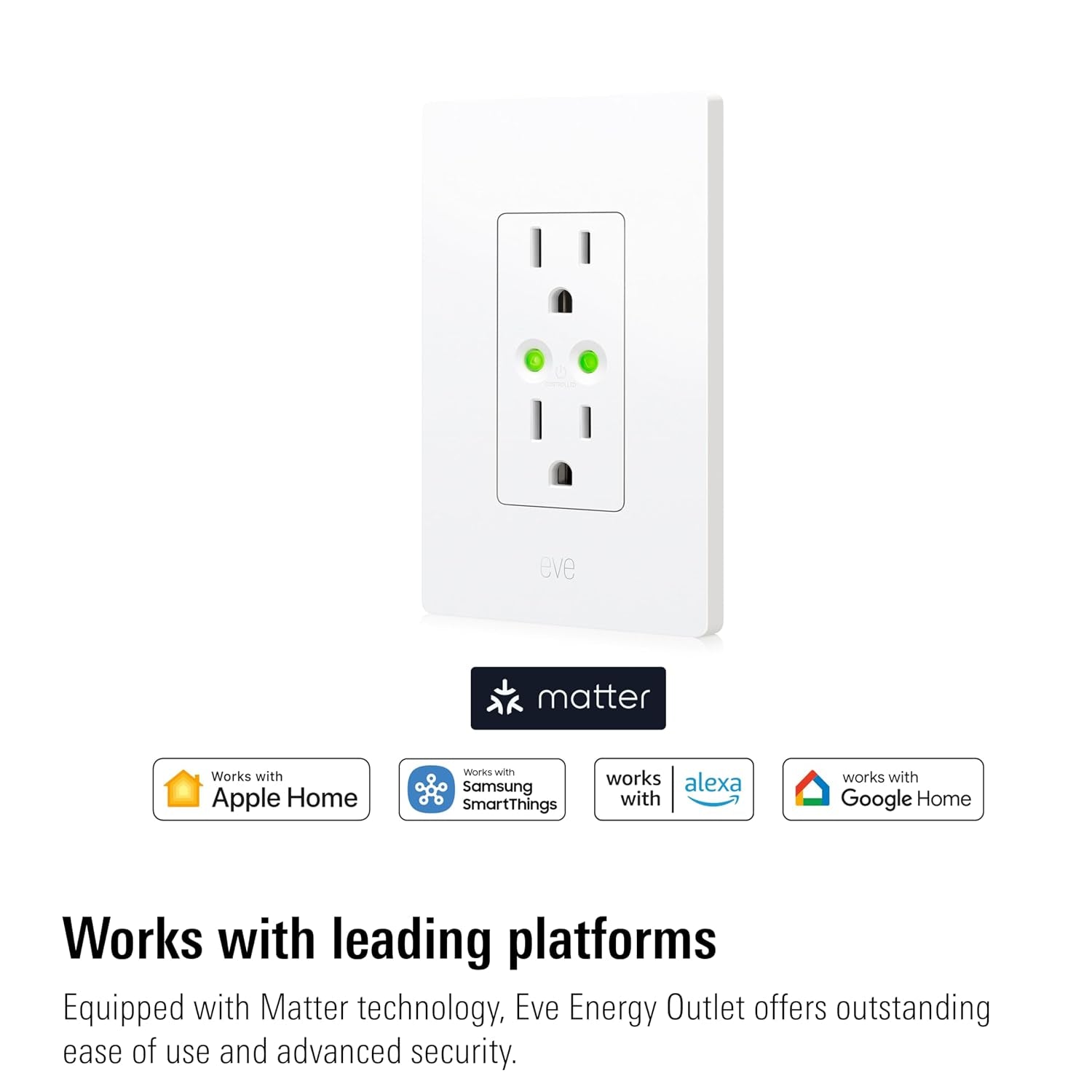 Eve Energy Matter-over-Thread In-Wall Outlet & Power Meter