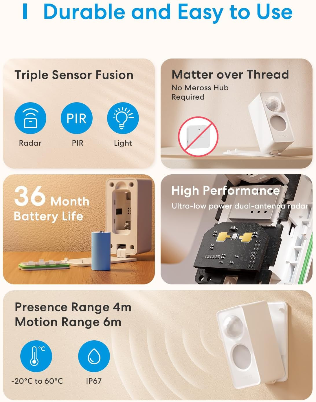 Meross MS605 Matter-over-Thread Presence Sensor