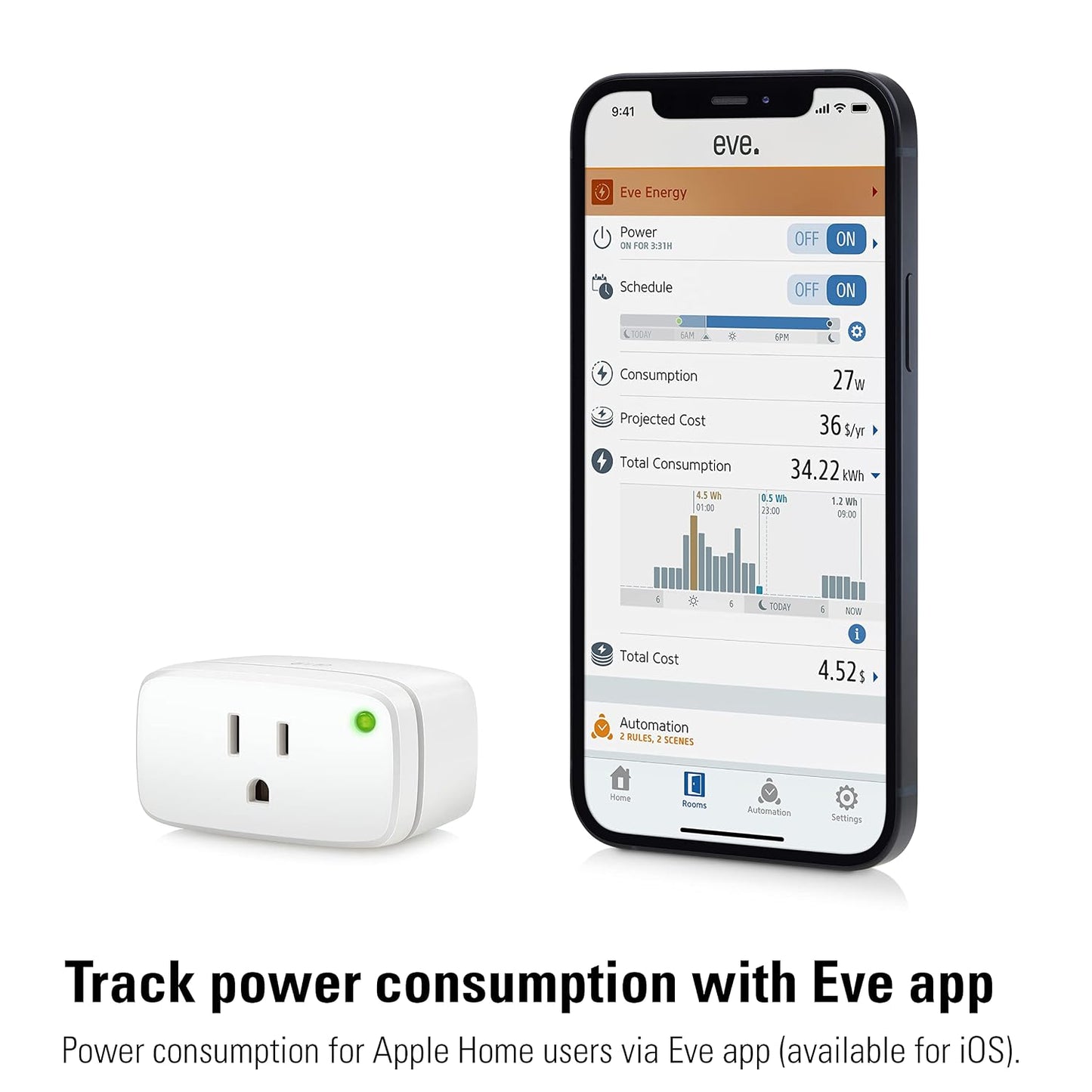 Eve Energy Matter-over-Thread Smart Plug — 2 Pack